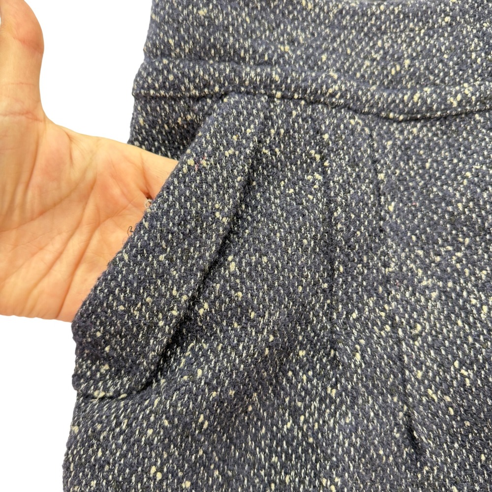 Cabi Women's 6 Navy Blue Wool Blend Tweed Pencil Skirt Lined Career Work - Picture 6 of 11